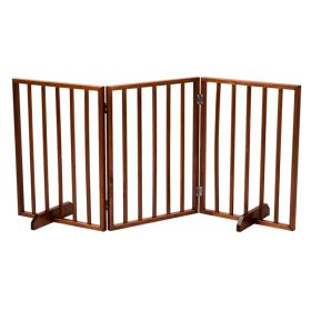 24 Inch Brown Foldable 3-pack Pet Fence (Option: Brown)