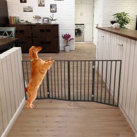 Pet Gate - Dog Gate For Doorways,Stairs Or House-standing, Folding (Option: Black)