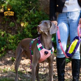 Pet chest sling Explosion-proof punch dog sling Dog leash dog rope pet supplies (Select: AN6-pink-M)
