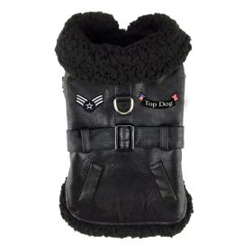 Top Dog Flight Harness Coat by Doggie Design (Color: Black, size: medium)